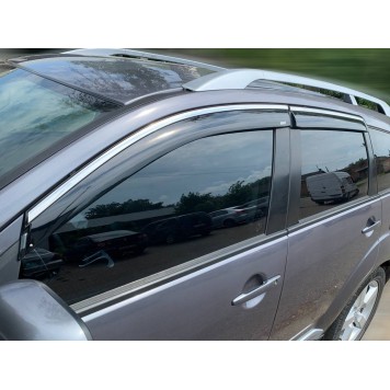 Дефлекторы окон Mitsubishi Outlander XL 2007-2012 с нерж. хром полоской